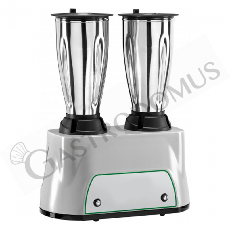 Frullatore 2 bicchieri in acciaio inox - potenza 350 + 350 W - capacità 1,5 + 1,5 LT