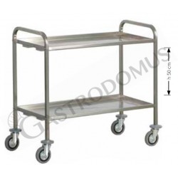 Carrello di servizio inox 2 piani per trasporto pesante L 920 mm x P 670 mm  x H 980 mm - mod. CA1392P