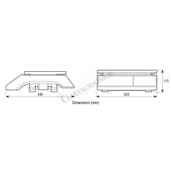 Bilancia controllo peso display LCD portata 30 Kg precisione 1 g L 325 mm x  P 345 mm x H 115 mm - mod. FFN-260308