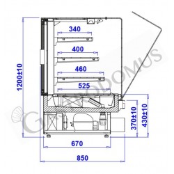 Vetrina Espositiva Ventilata EVO90 - Lunghezza Cm 90,4 - Refrigerata Neutra  o Riscaldata