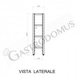 Scaffale Acciaio Inox 4 ripiani L 1900 x P 400 x H 1500 mm - mod.  RISCL19415