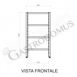 Scaffale con 4 ripiani lisci - acciaio inox aisi 430 - alt. 1,8m - vendita  online Scaffali