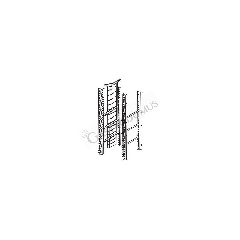 Kit per armadio 700 LT per alloggiamento 5 teglie 600 x 400 mm con canalizzazione