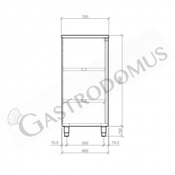 Armadio acciaio inox con 2 porte scorrevoli - mod. RIA2S10715