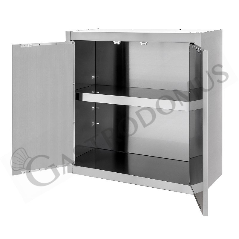 Pensile inox con 2 porte battenti, 1 ripiano, L 1200 x P 400 x H 660 mm