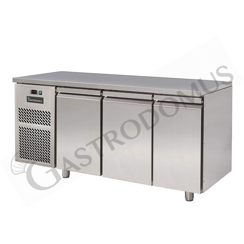 Tavolo refrigerato motore a sinistra 3 porte Prof. 600 mm temperatura -18°C/-22°C