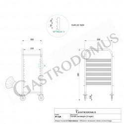 Carrello portateglie per 6 teglie GN1/1 - mod. PT-6A