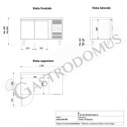 Tavolo frigo 2 porte Prof. 700 mm - mod. TR702BTSR