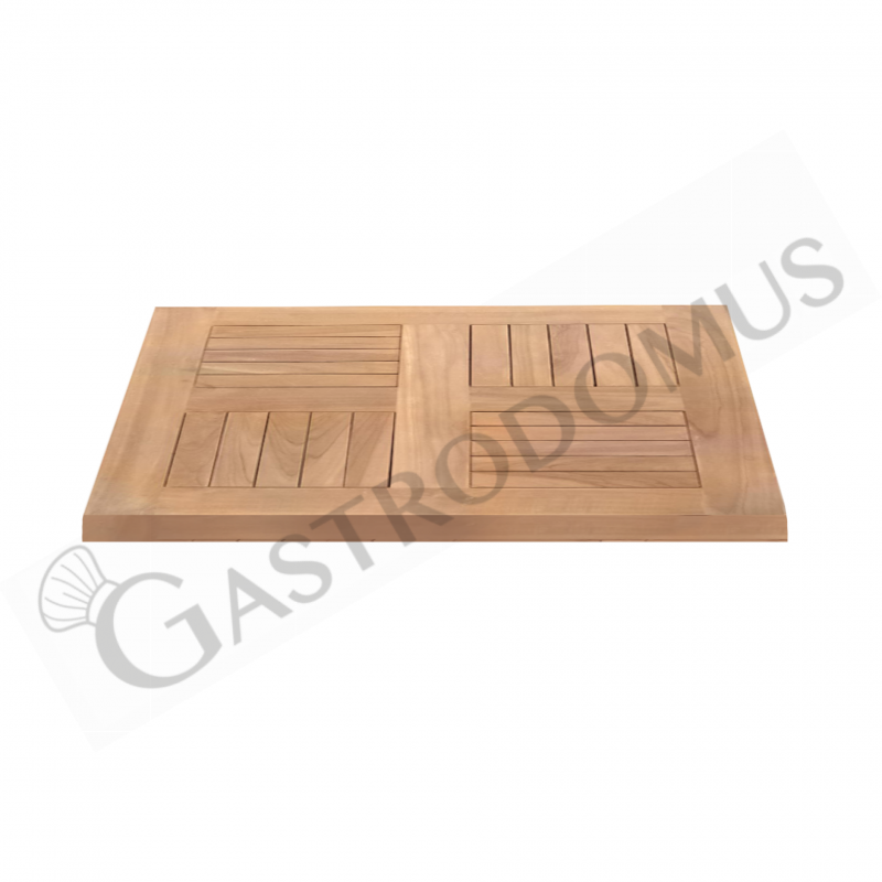 Piano quadrato in teak per esterno, dimensioni 60 cm x 60 cm