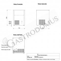 Macchina del ghiaccio monofase kg 60/24h cubetto cavo - mod. ICE60/28V