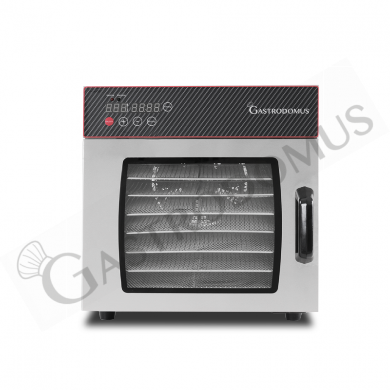 Essiccatore 1000 W con display digitale e 8 griglie con porta vetro