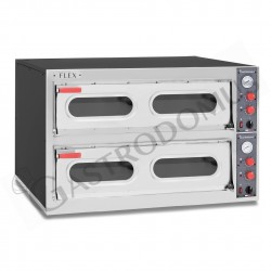 Forno Elettrico per Pizza 8 teglie 600x400 o 12 pizze diametro 400 mm 2  camere controllo meccanico - mod. FLEX66L