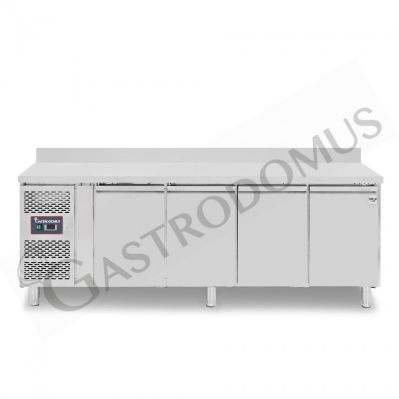 Tavolo Refrigerato 4 porte alzatina Prof. 600 mm +2°C/+8°C motore a sinistra