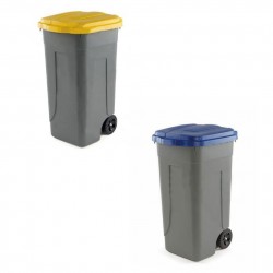 Pattumiera per la raccolta differenziata dei rifiuti bidoni spazzatura  contenitori con fermasacco da interno e esterno plastica forte 80 lt con  ruote per un'agevole mobilità-bianco : : Casa e cucina
